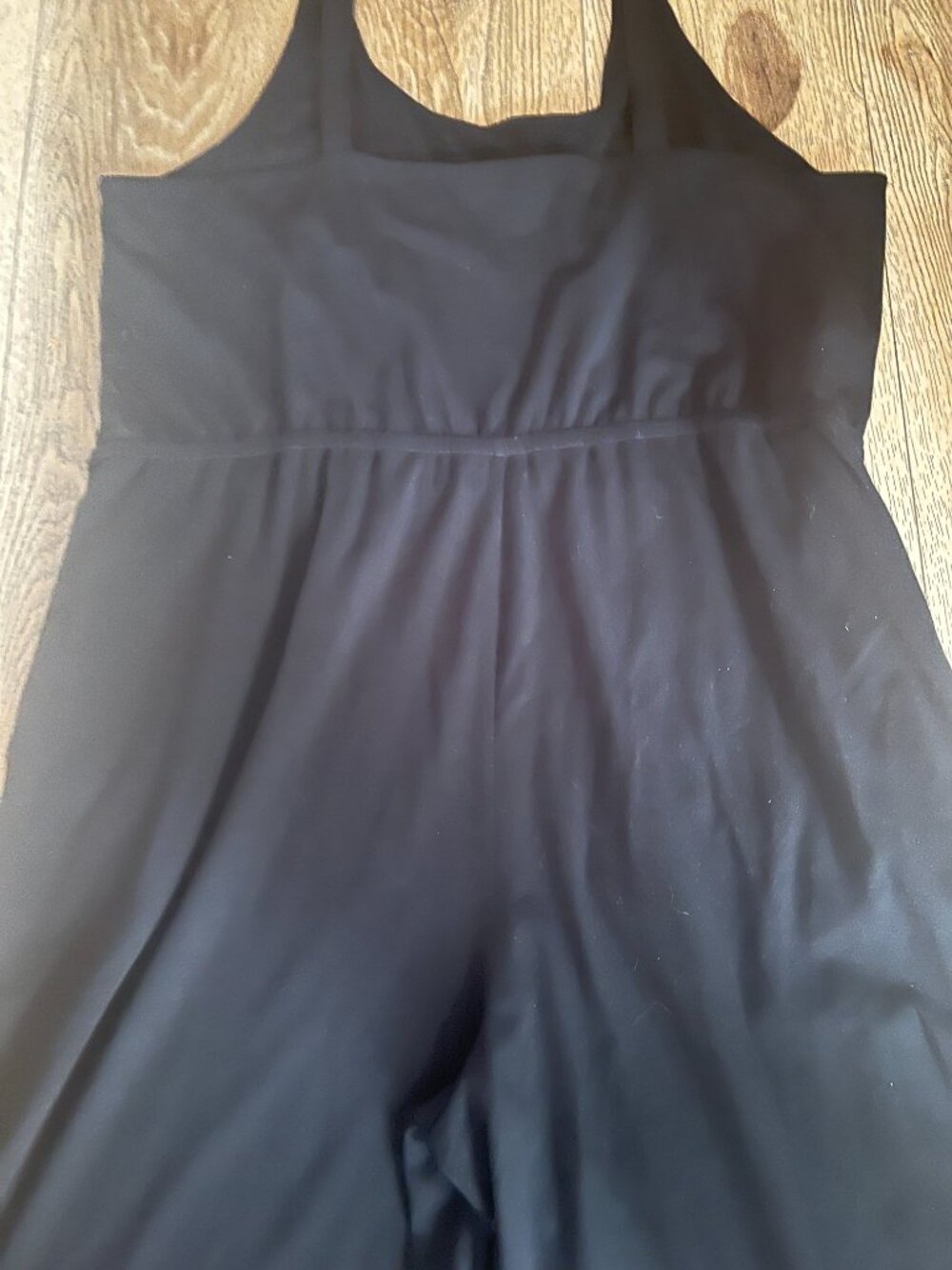 Eileen Fisher black Romper Crop wide- leg Oversized Baggy w/pockets sleeveless L - Picture 5 of 10